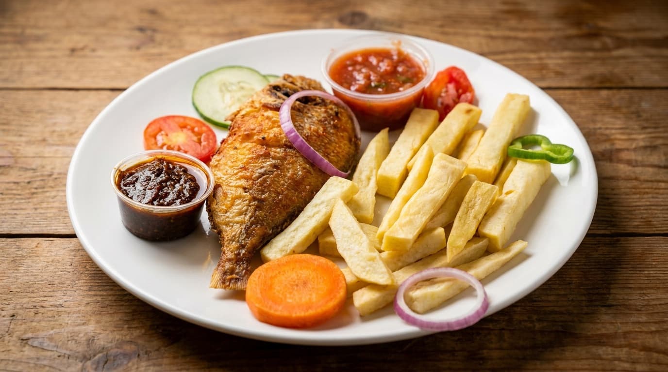 Fish with Yam Chips