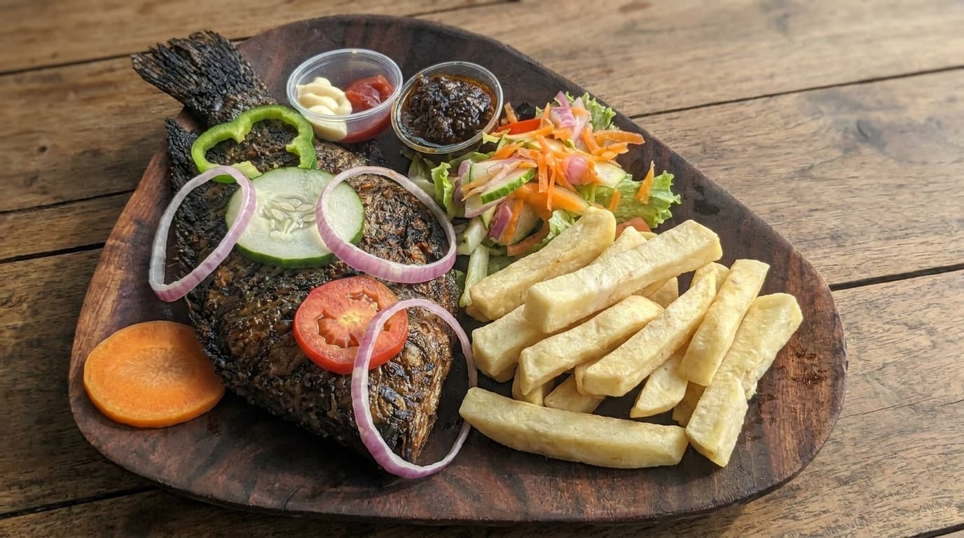 Tilapia with Yam Chips